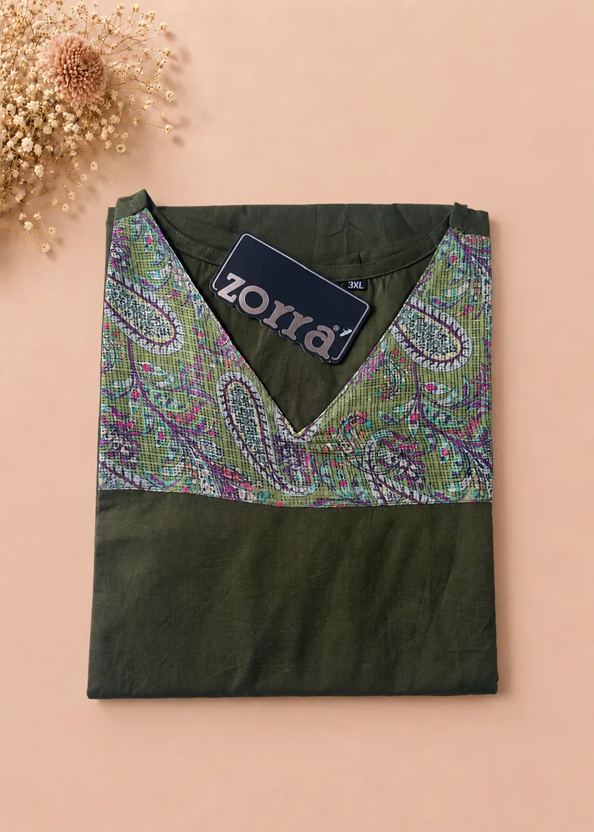 Zorra Cotton Straight Cut Kurti - Jumbo Size