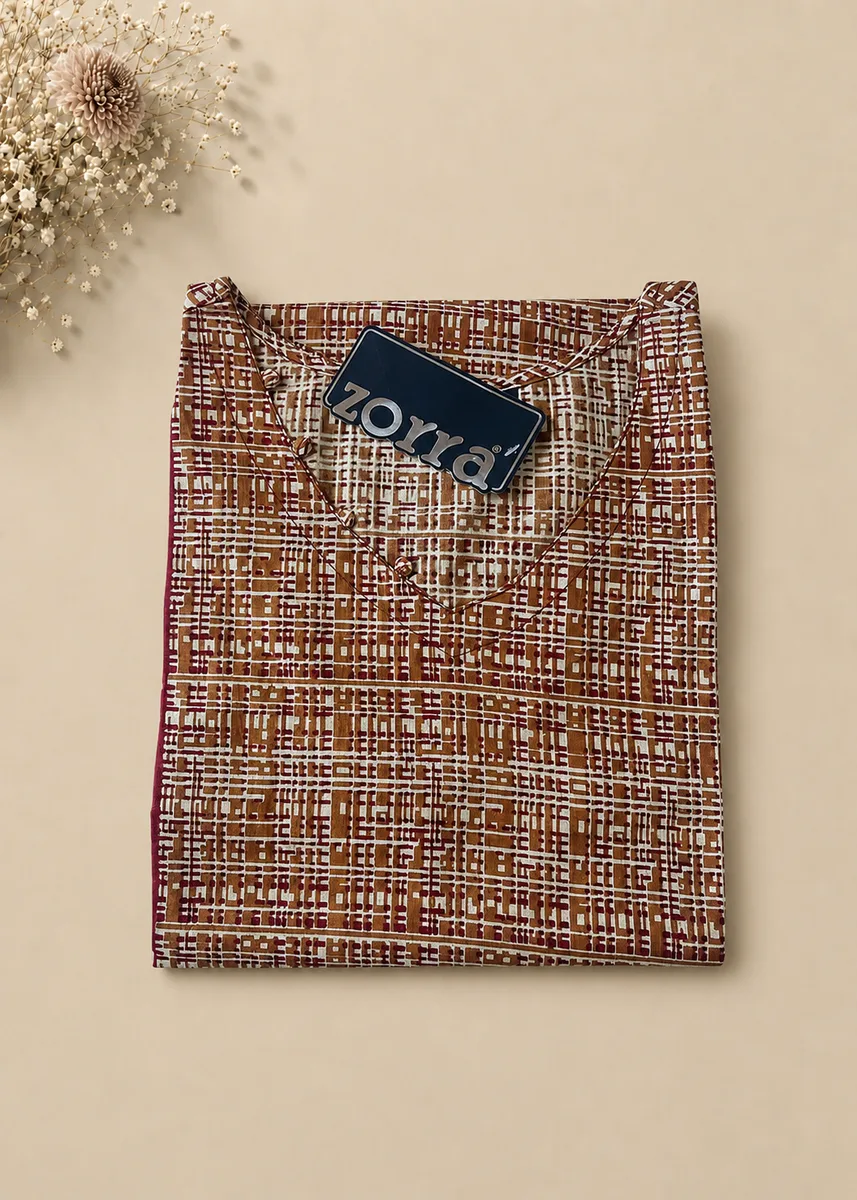 Zorra Checkered Cotton Kurti