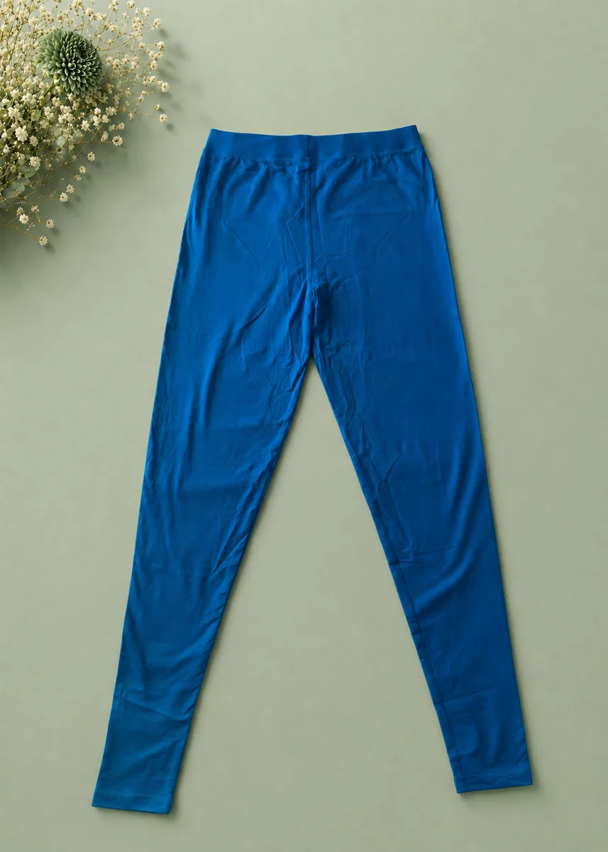 Vibrant Blue Cotton Leggings
