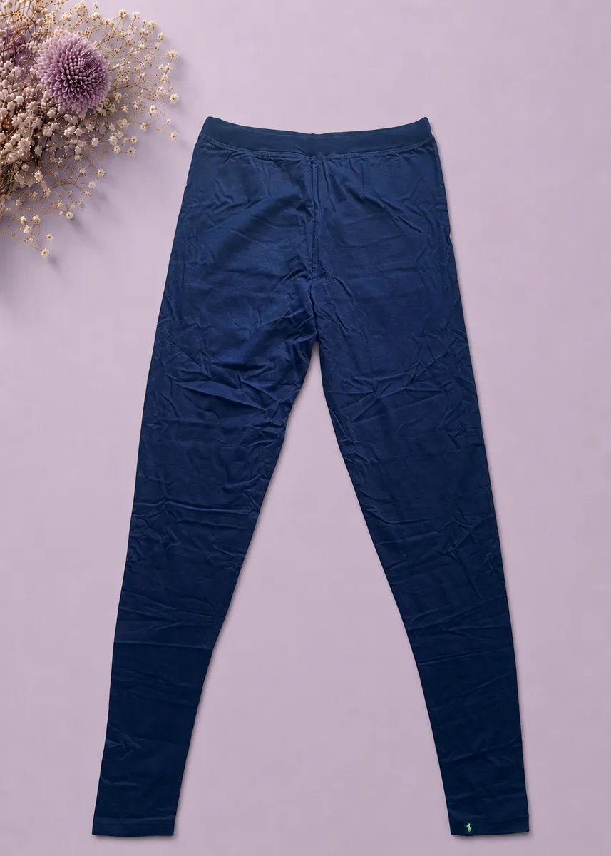 Classic Navy Blue Velvet Leggings