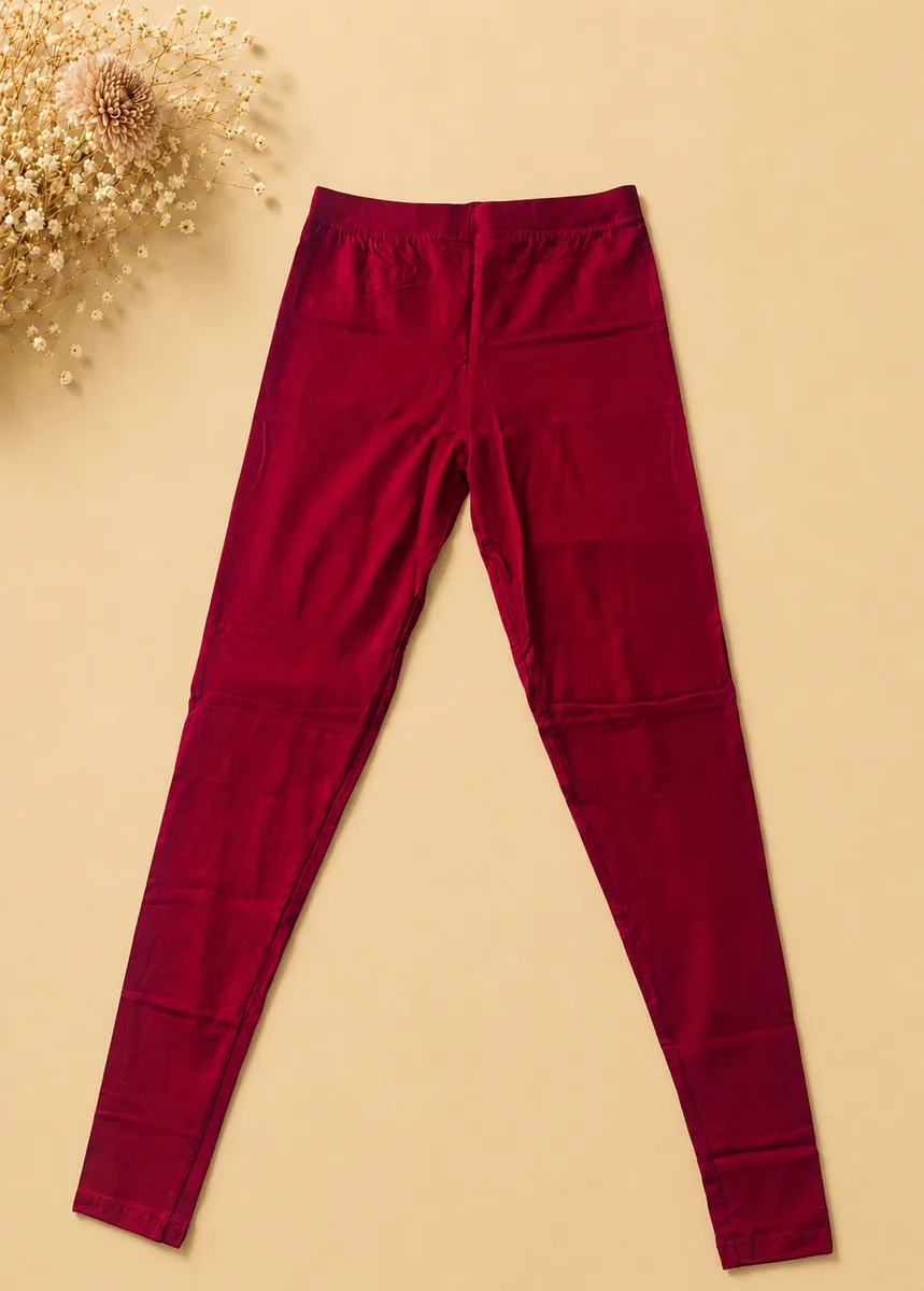 Burgundy Velvet Comfort Leggings