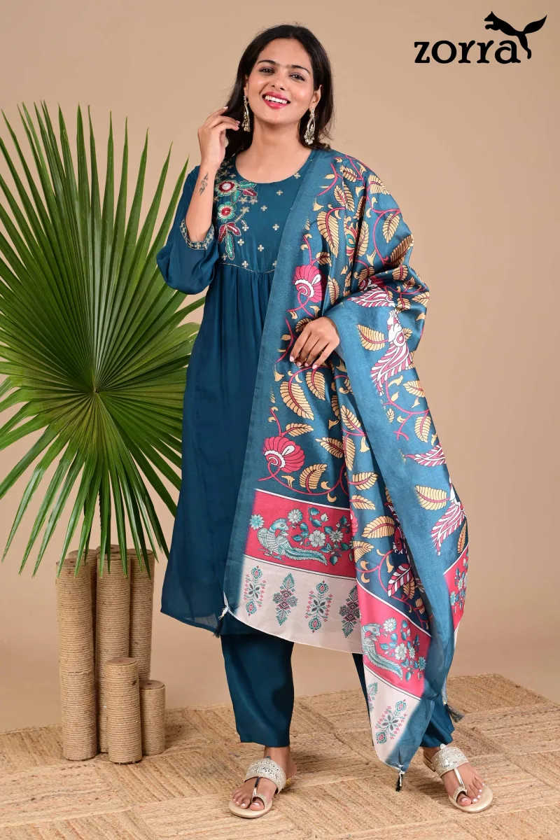 Zorra Mul Chanderi 3-Piece Suit Set